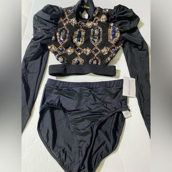 Revolution 10th House Dance Costume 2 piece black sequin BIONIC TH23116 SA - Picture 5 of 16